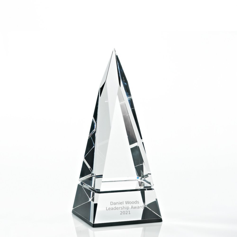 View larger image of Beveled Edge Crystal Black Accent Trophy - Tower
